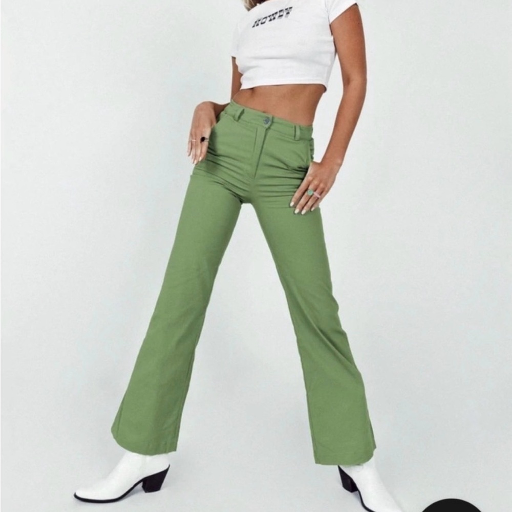 PRINCESS POLLY CARSON PANTS GREEN SZ 6